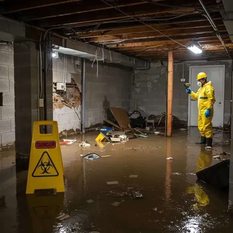 Flooded Basement Electrical Hazard in Blue Hills, CT Property